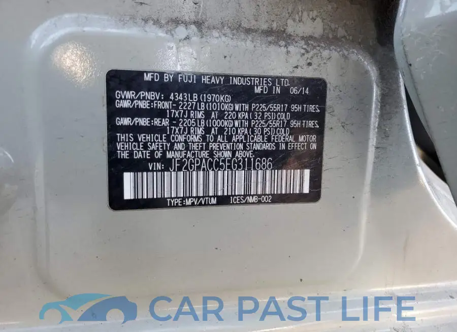 JF2GPACC5EG311686# 12