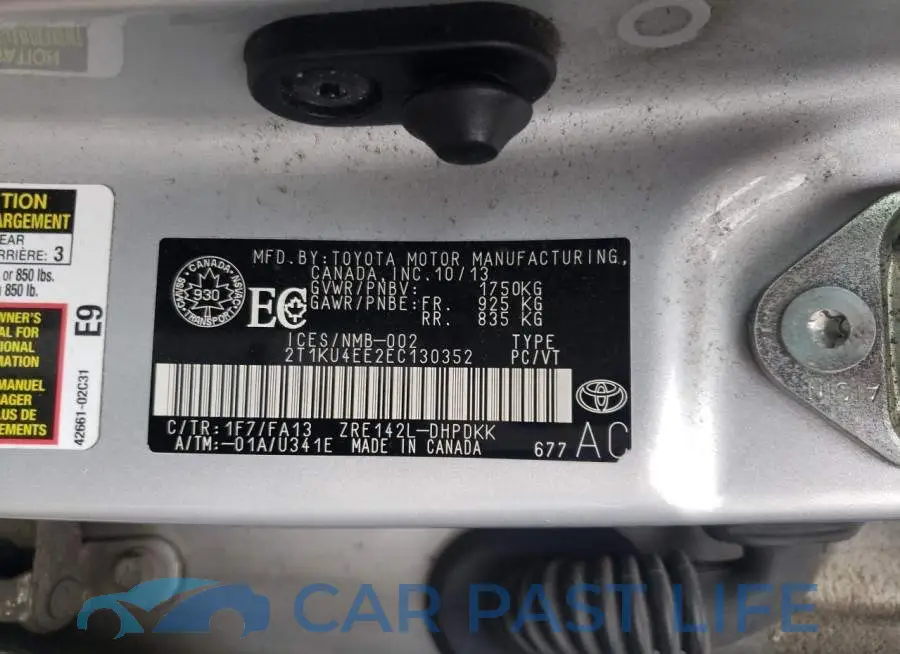 2T1KU4EE2EC130352# 12