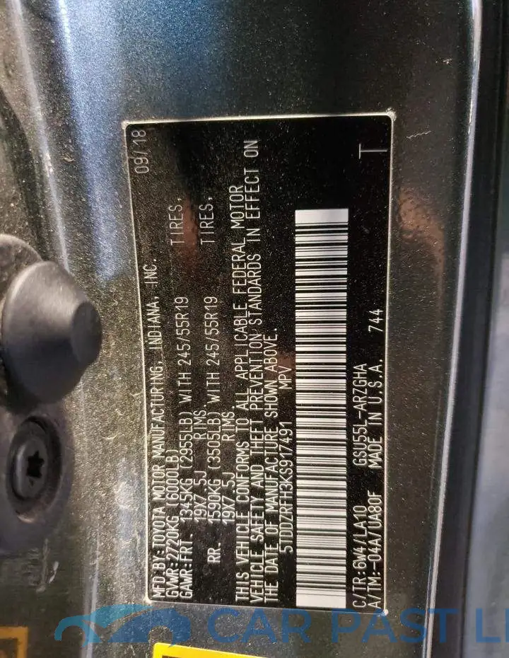 5TDDZRFH3KS917491# 13