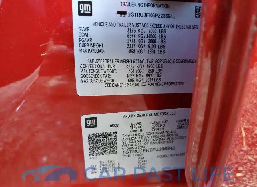 1GTRUJEK6PZ286941# 13