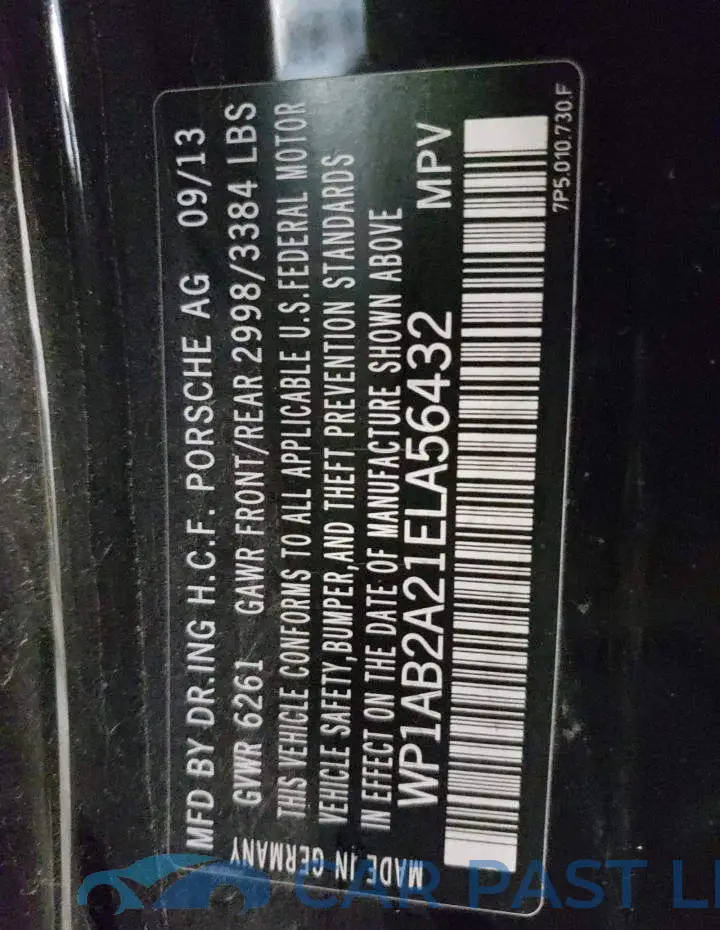 WP1AB2A21ELA56432# 12