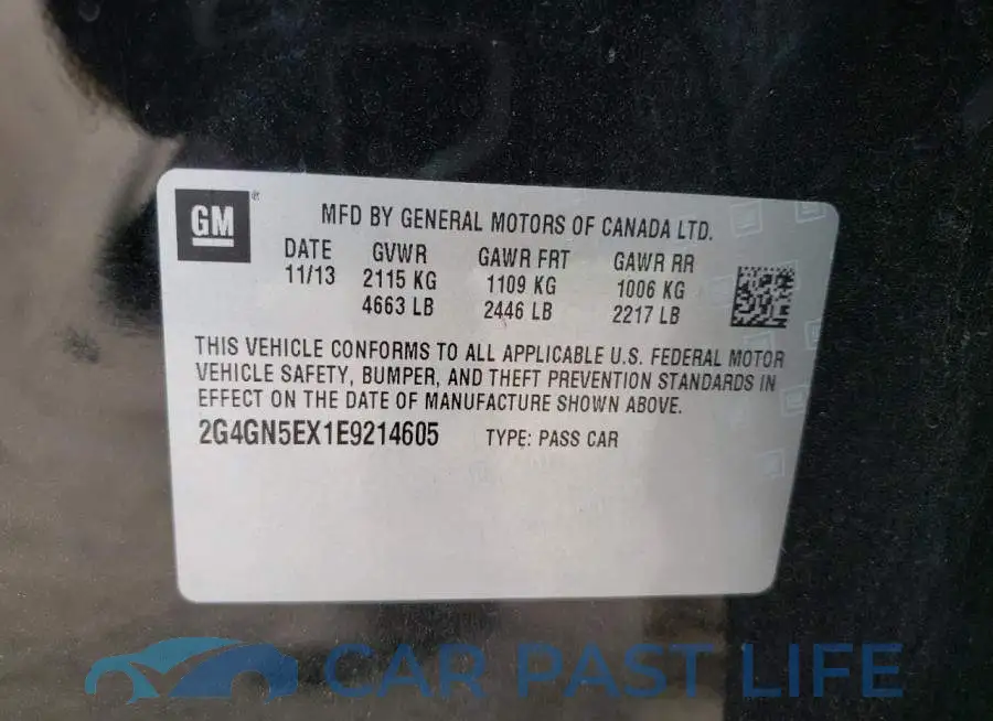 2G4GN5EX1E9214605# 12