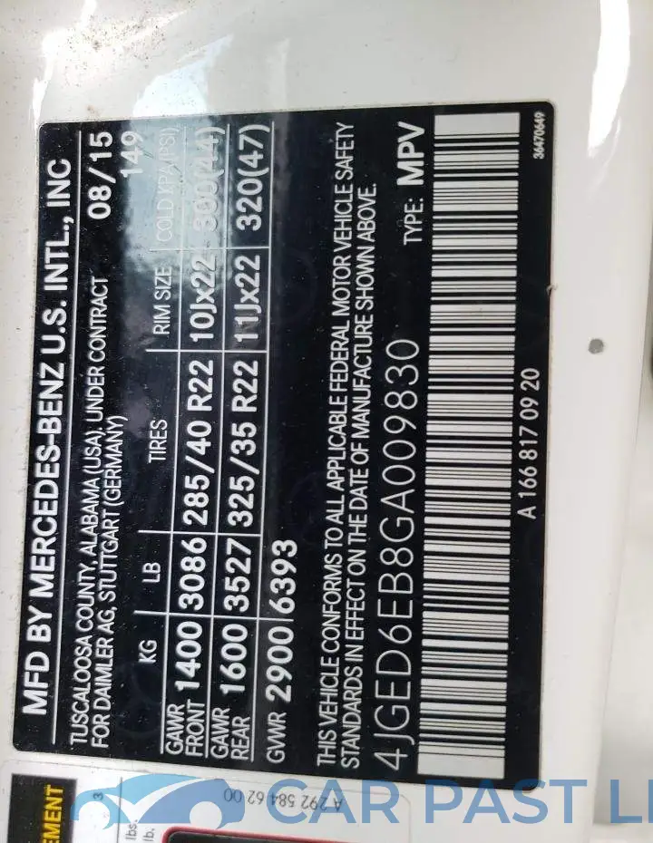 4JGED6EB8GA009830# 14