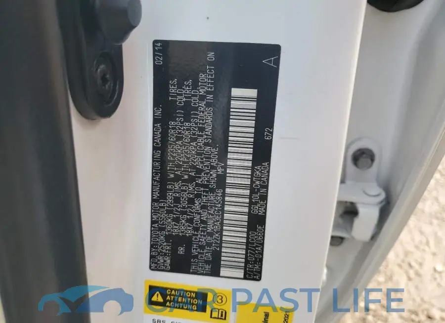 2T2ZK1BA3EC145846# 12