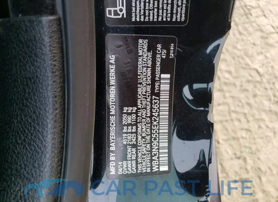 WBA3N9C55EK245637# 12