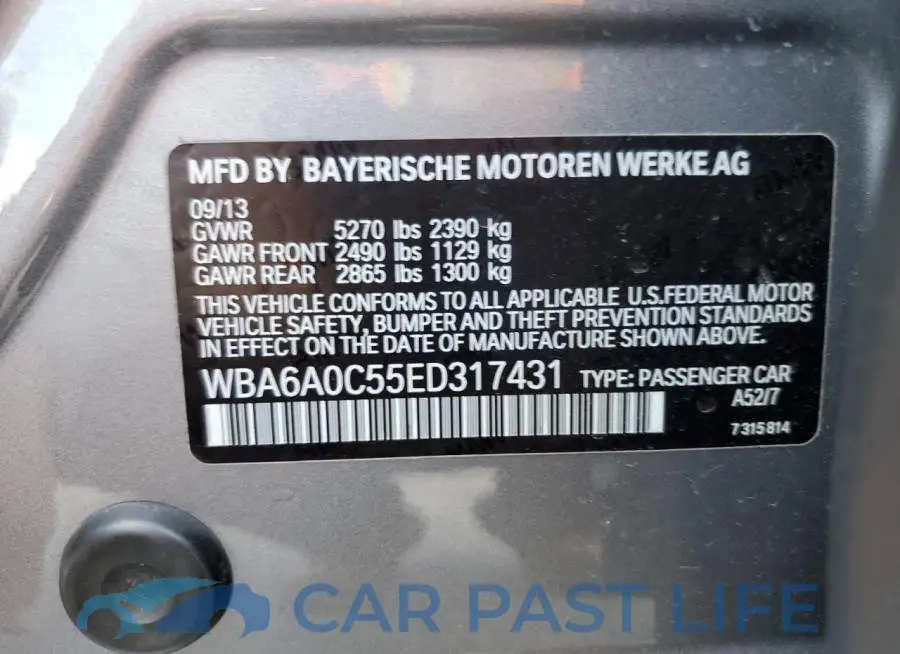 WBA6A0C55ED317431# 12