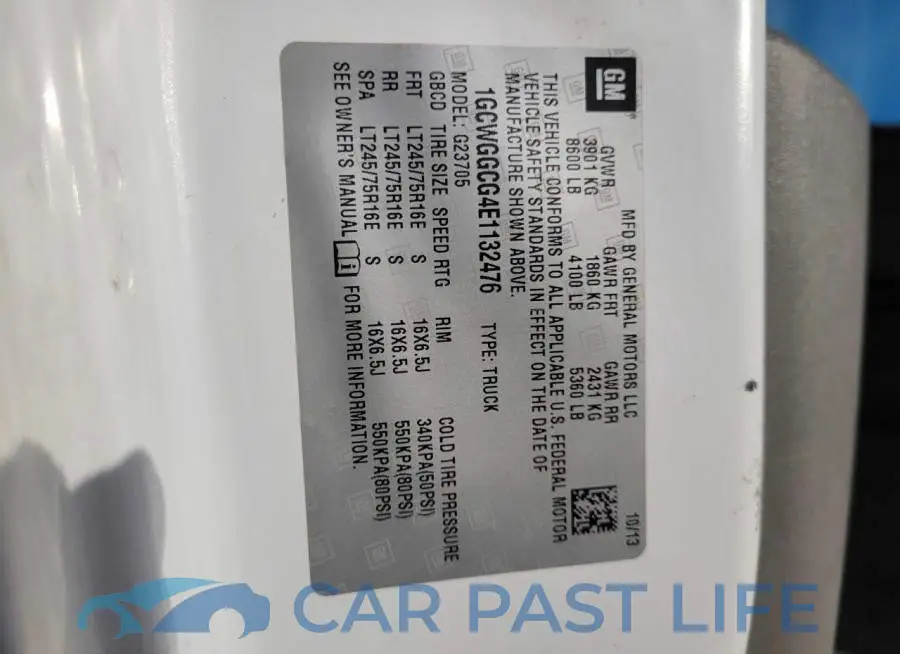 1GCWGGCG4E1132476# 10
