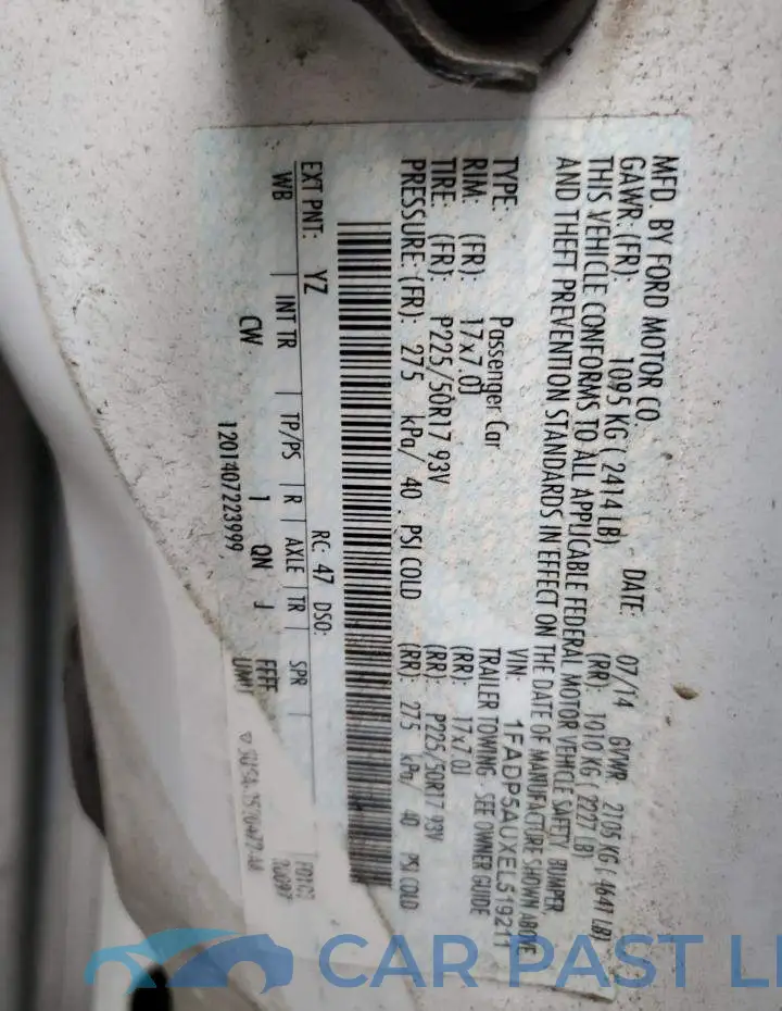 1FADP5AUXEL519211# 12