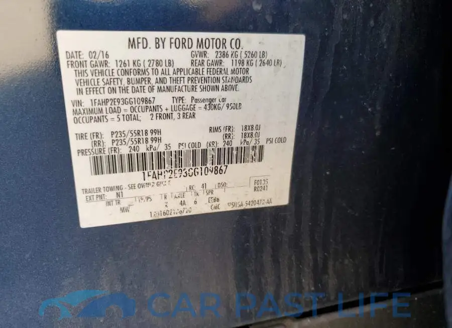 1FAHP2E93GG109867# 12