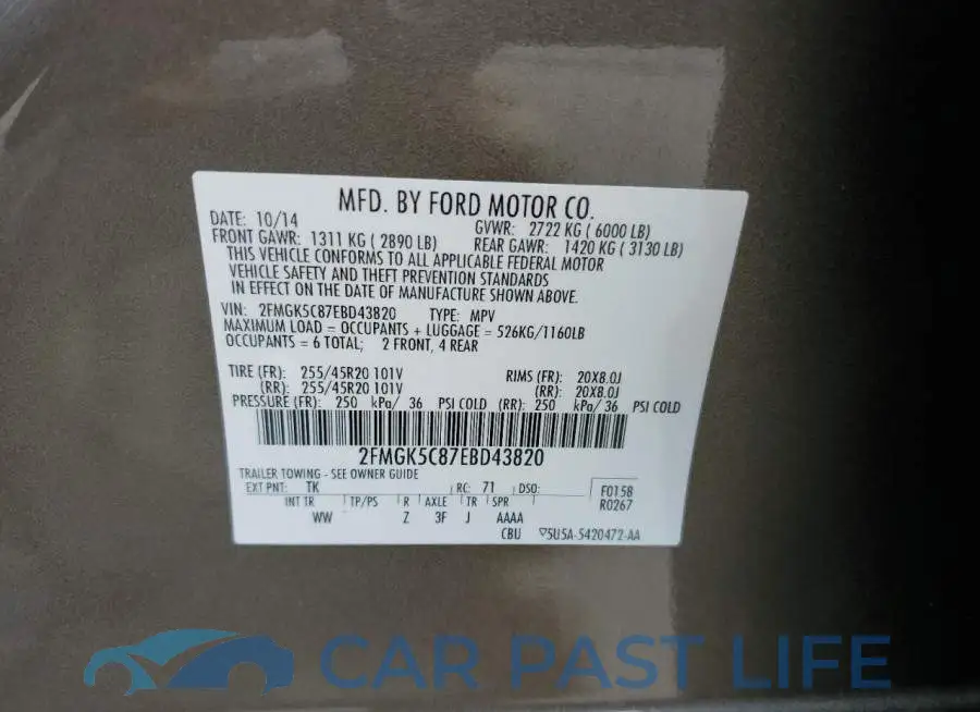 2FMGK5C87EBD43820# 13