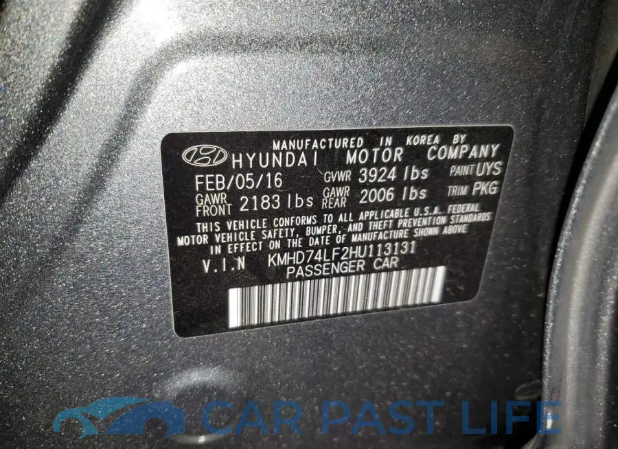 KMHD74LF2HU113131# 12