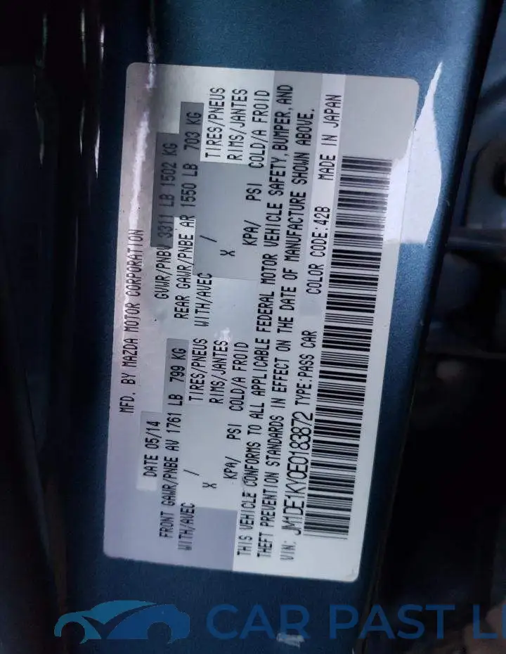 JM1DE1KY0E0183872# 12