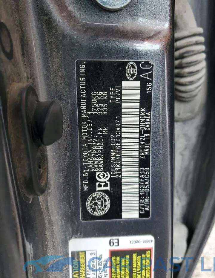 2T1KU4EE6EC134971# 13