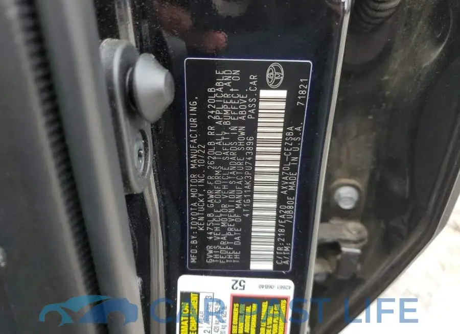 4T1G11AK3PU743896# 13