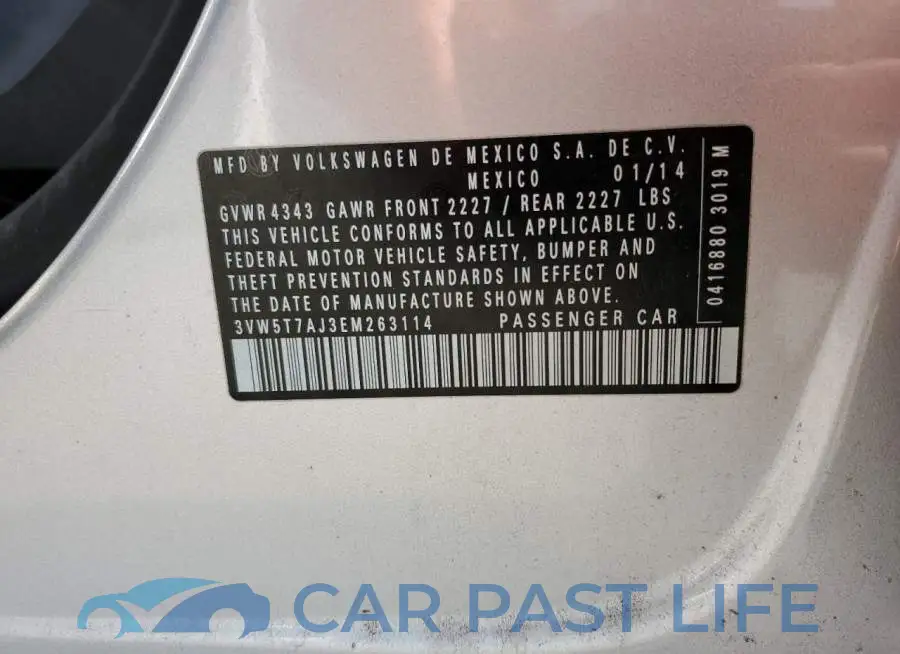 3VW5T7AJ3EM263114# 12