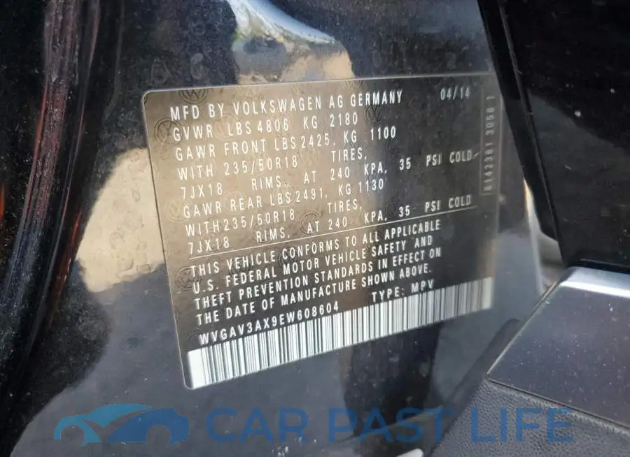 WVGAV3AX9EW608604# 13