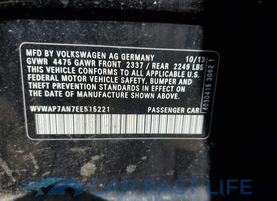 WVWAP7AN7EE515221# 13