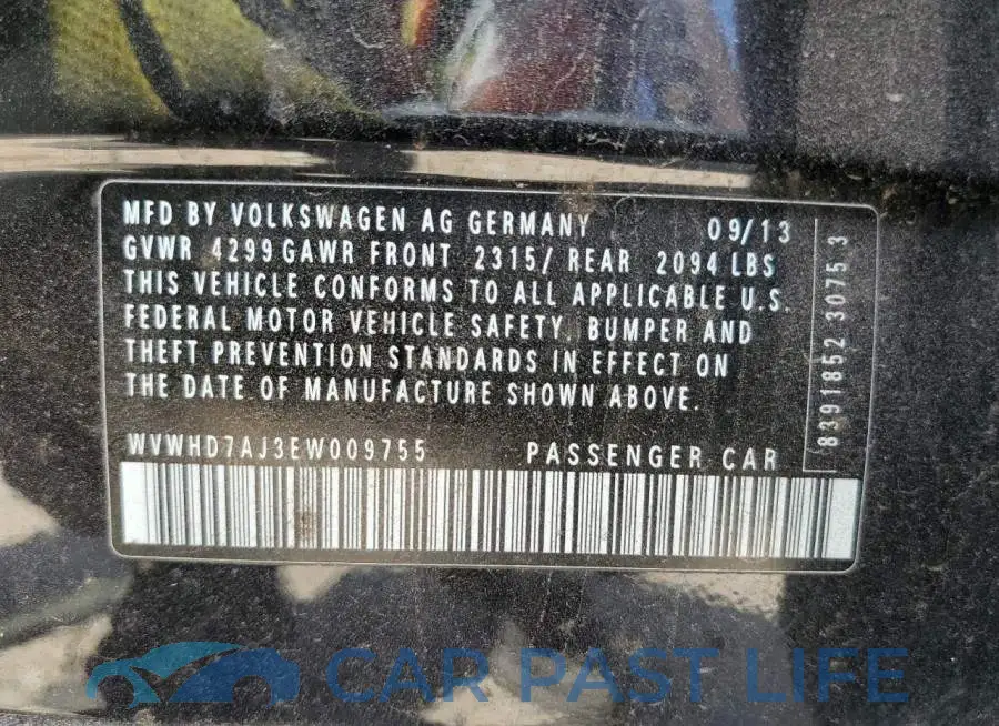 WVWHD7AJ3EW009755# 13