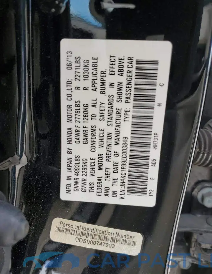 JH4KC1F99EC003849# 12