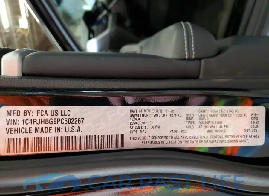 1C4RJHBG9PC502267# 12