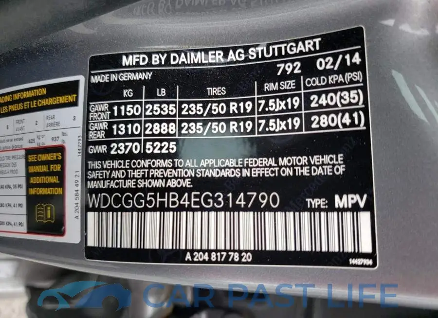 WDCGG5HB4EG314790# 13