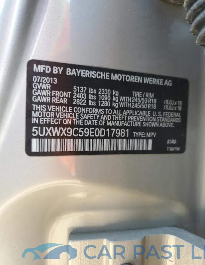 5UXWX9C59E0D17981# 12