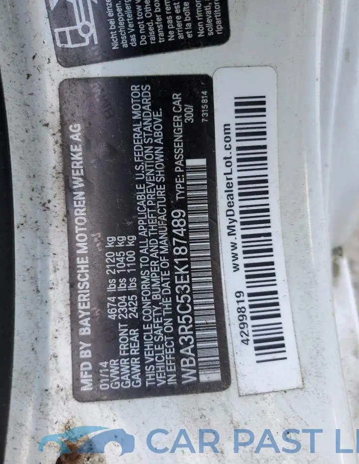 WBA3R5C53EK187489# 12