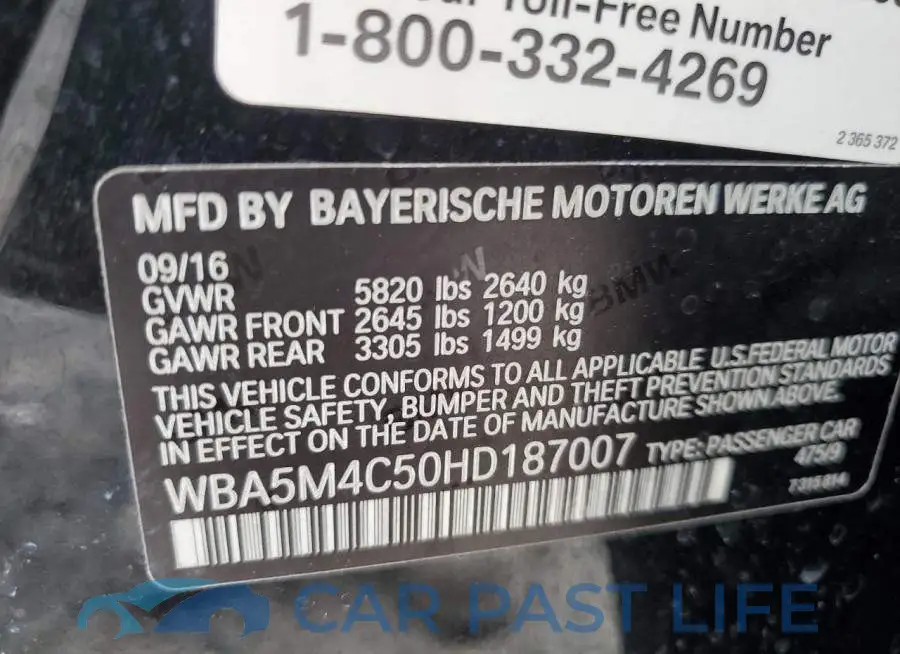 WBA5M4C50HD187007# 12