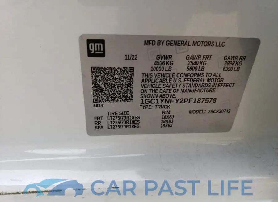 1GC1YNEY2PF187578# 12