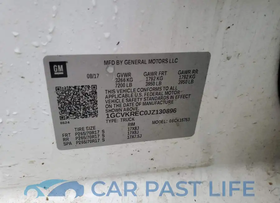 1GCVKREC0JZ130896# 13