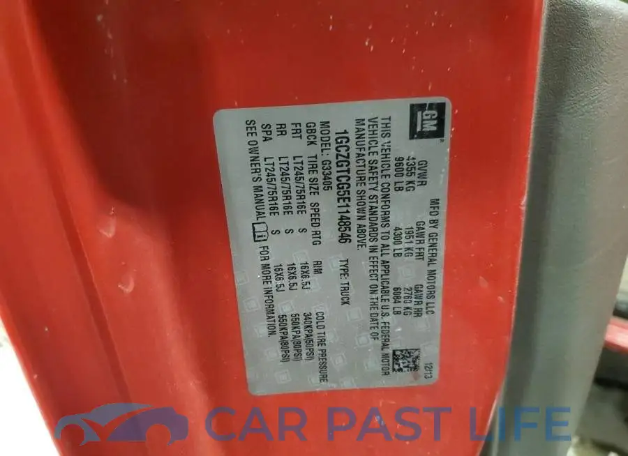 1GCZGTCG5E1148546# 13