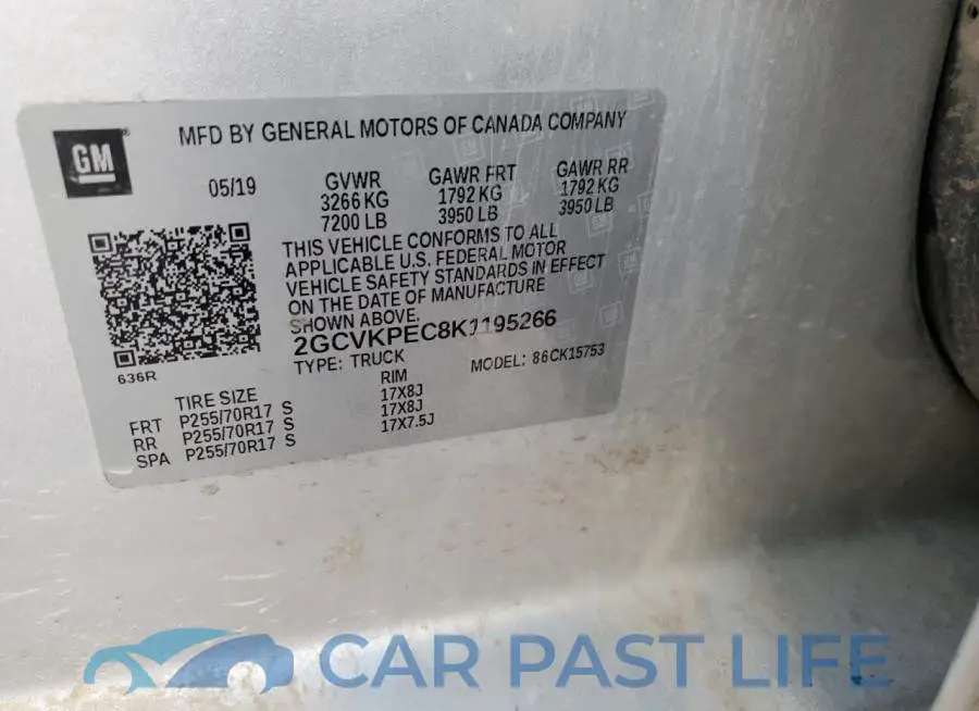 2GCVKPEC8K1195266# 12