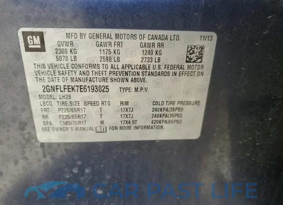 2GNFLFEK7E6193025# 13