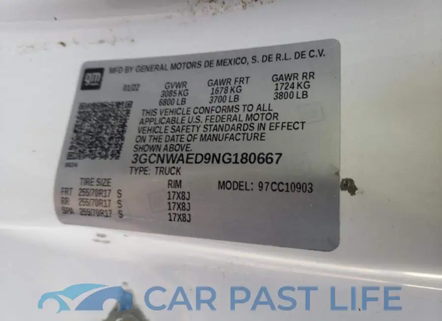 3GCNWAED9NG180667# 12