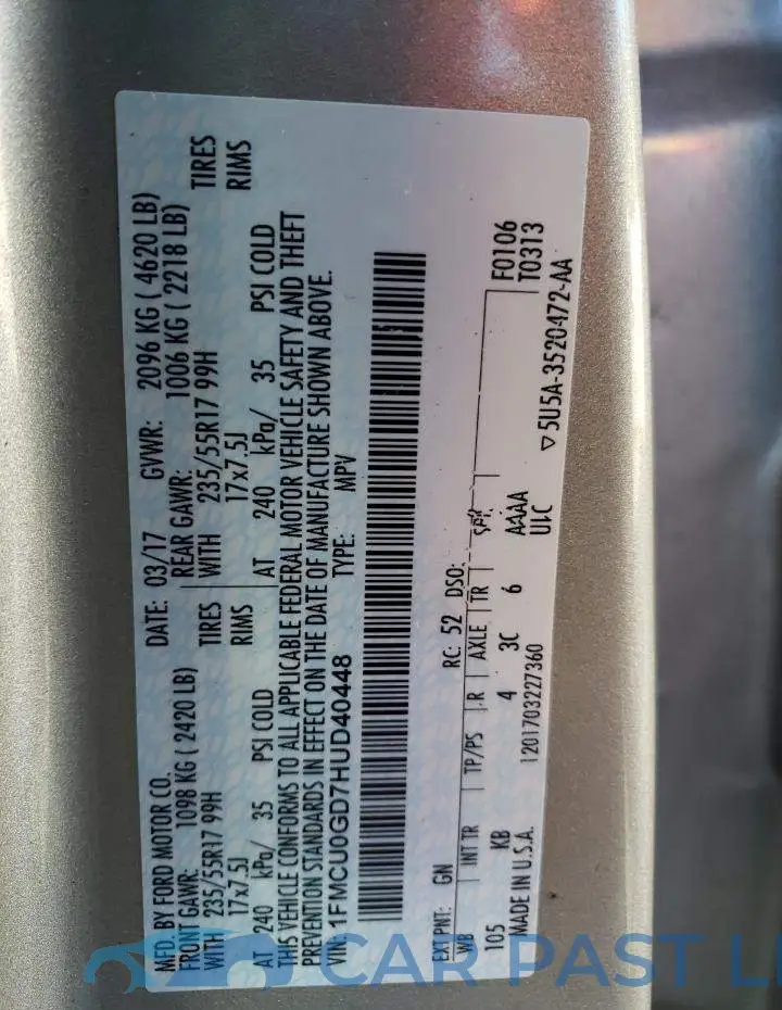 1FMCU0GD7HUD40448# 13