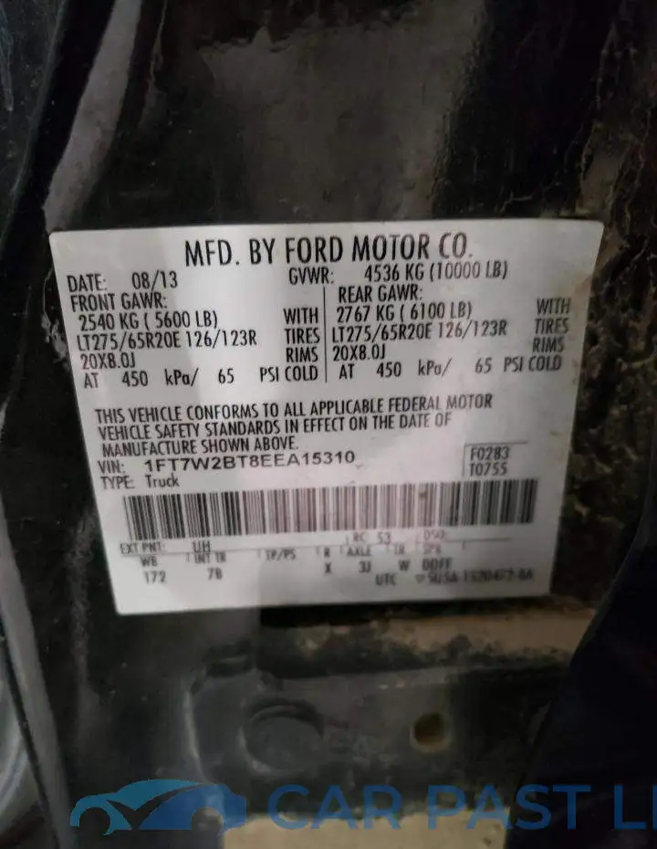 1FT7W2BT8EEA15310# 12