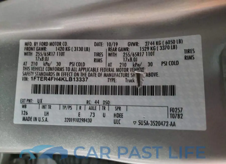 1FTER4FH4KLB13337# 12