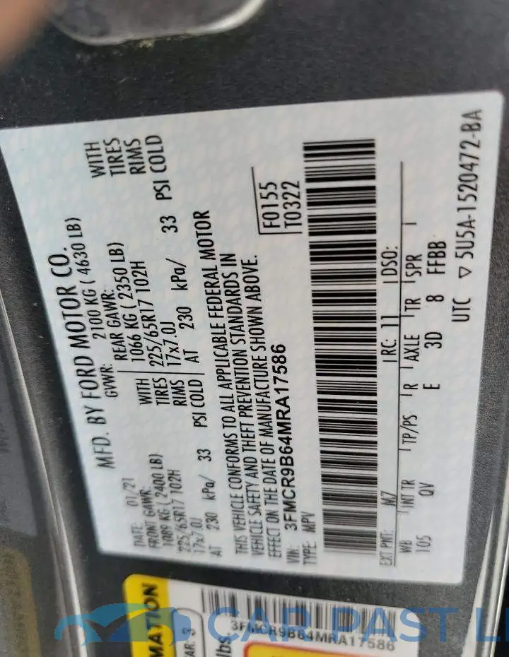 3FMCR9B64MRA17586# 12