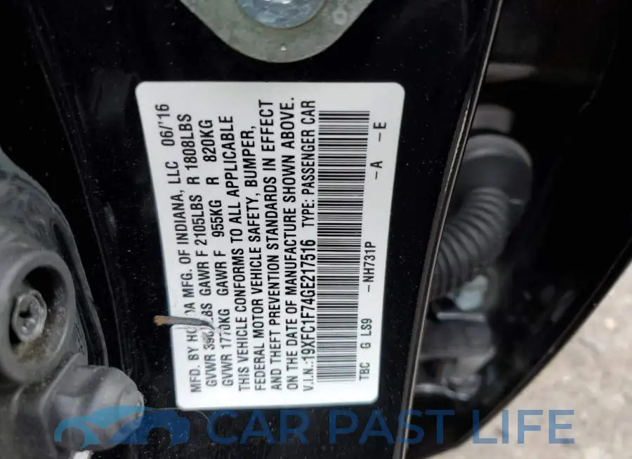 19XFC1F74GE217516# 12