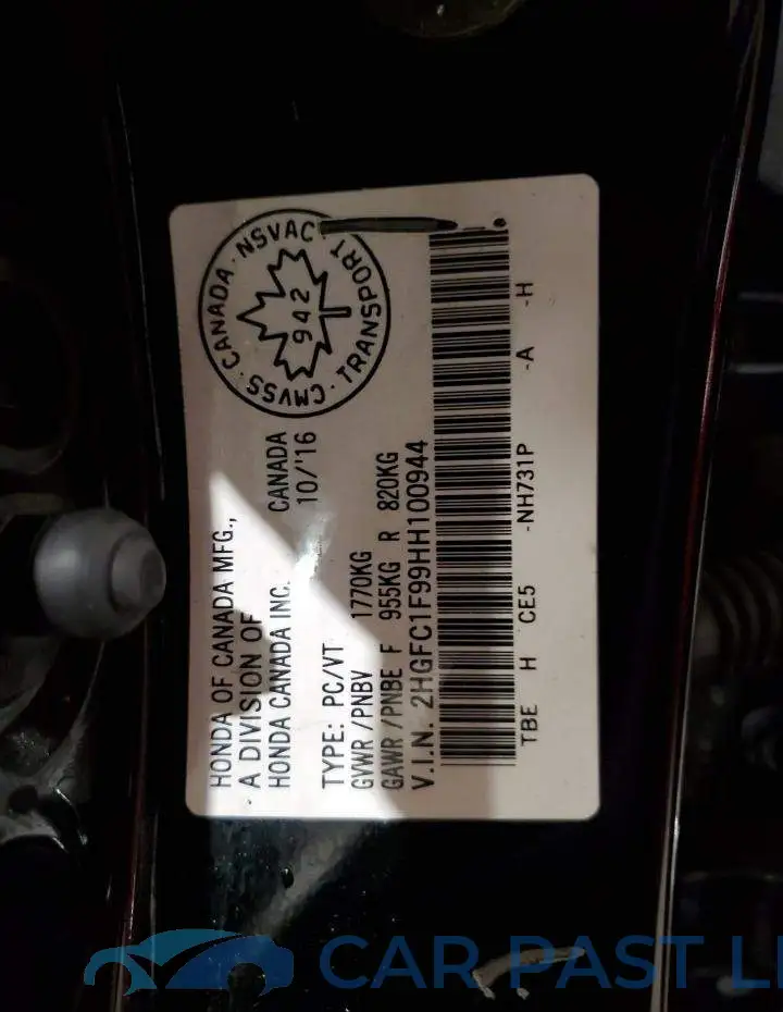 2HGFC1F99HH100944# 12