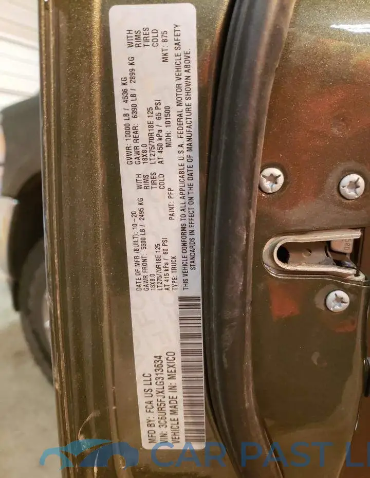 3C6UR5FJXLG313634# 12