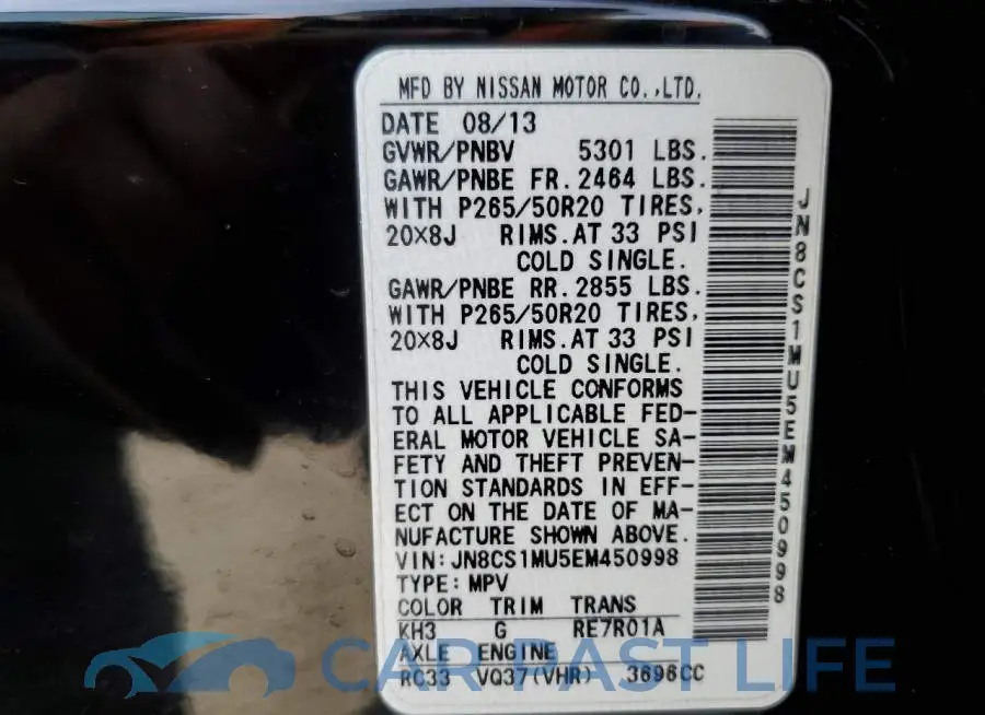 JN8CS1MU5EM450998# 14