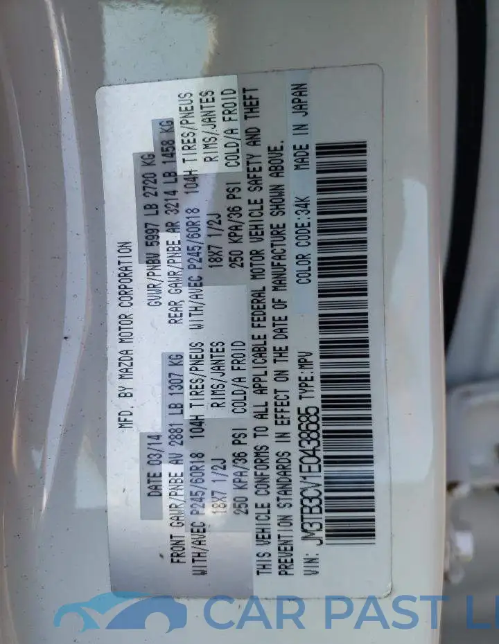JM3TB3CV1E0438685# 13