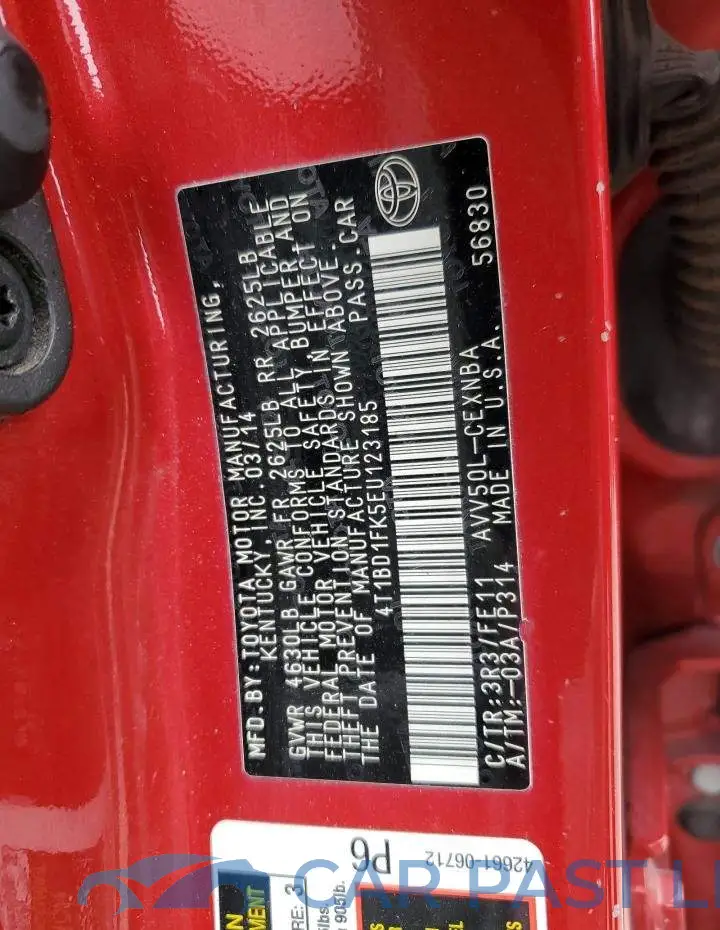4T1BD1FK5EU123185# 13