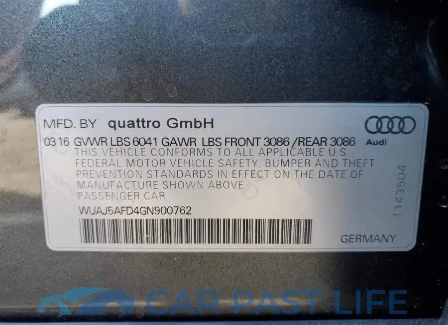 WUAJ5AFD4GN900762# 12