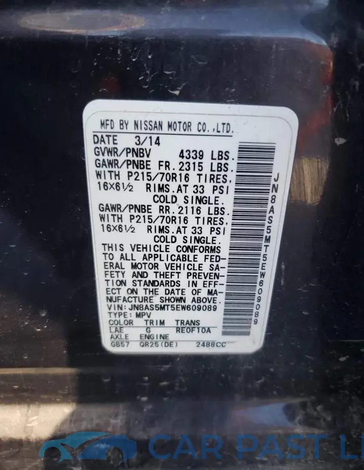 JN8AS5MT5EW609089# 13