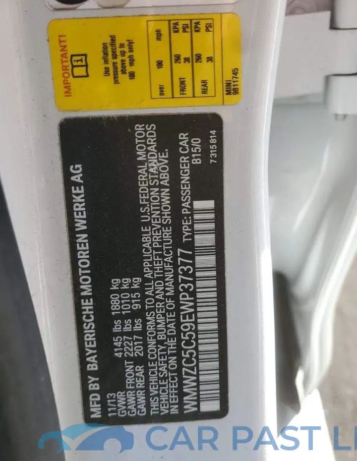 WMWZC5C59EWP37377# 12