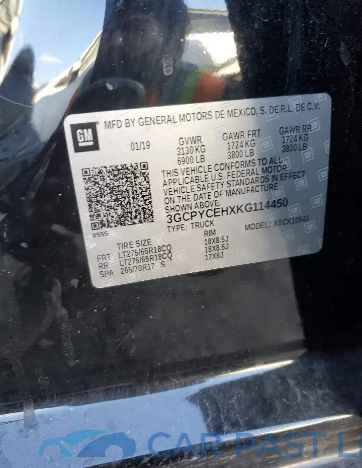 3GCPYCEHXKG114450# 12