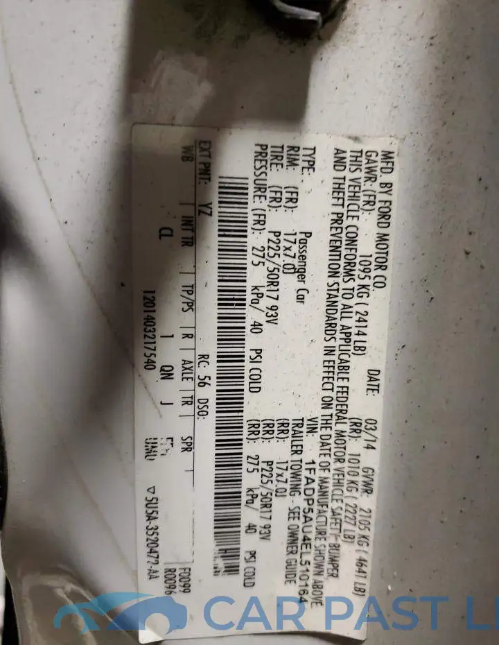1FADP5AU4EL510164# 12