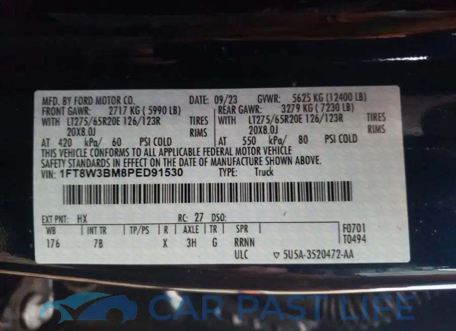 1FT8W3BM8PED91530# 12